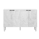 U-Can 47.2'' Modern TV Stand, Entertainment Center Media Console with 2 Spacious Storage Space, Solid Wood Legs and Anti-tip Device For Living room, Up to 43''