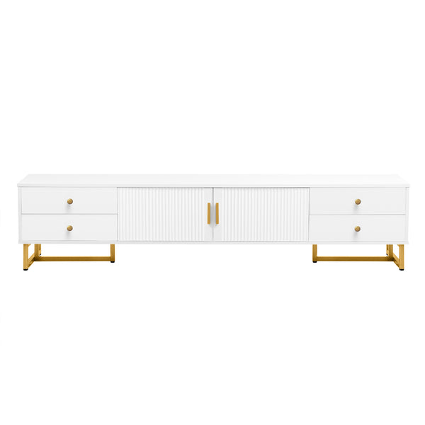 U-Can TV Stand for 65+ Inch TV, Entertainment Center TV Media Console Table, Modern TV Stand with Storage, TV Console Cabinet Furniture for Living Room