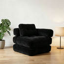 Boneless Foldable Floor Sofa Bed with Armrest & Pillows, Convertible Folding Sleeper Futon Couch for Living Room