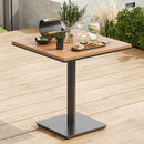 Patio Furniture Table, Square Plastic Wooden Top Outdoor Furniture Table for Lawn, Deck, Backyard, Poolside