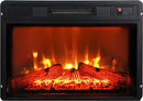 23' Electric Fireplace, 3DInfrared Black Fireplace Electric Insert Heater, with IR Remote Control, Glass View, Adjustable Realistic Logs & Flames, Indoor, 1400W