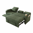 81-inch 3-in-1 foldable three-person sofa bed with a table board and USB ports, armrests with storage function. High-quality chenille three-person sofa. The sofa bed features adjustable backrest and p