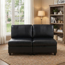 Flexible PU Modular Sofa,Convertible Shapes, Storage & Sleeper Function for Living Room-2seats