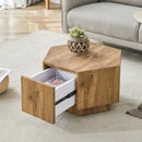 Simple and Practical! MDF material hexagonal coffee table with drawers.Made of high-quality materials,Adopting a unique hexagonal design,simple and elegant without losing personality.W1151P264015