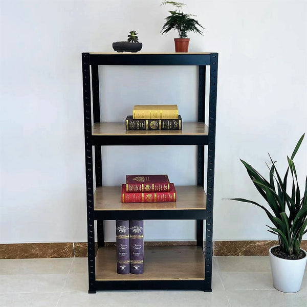 Storage Shelves -  4 Tier Adjustable Garage Storage Shelving, Heavy Duty Metal Storage Utility Rack Shelf Unit for Warehouse Pantry Closet Kitchen, 23.6' x 15.7' x 47.2', Black
