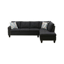 L shape Sectional Sofa Chair with cup holder - BLACK-right