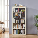 Free Combination Wood Open Bookshelf, Multi Space Display Storage Cabinet, Easy to Assemble Freestanding Bookcase with Anti-Tip Straps, Classified Storage Organizer for Living Room Bedroom Home Office