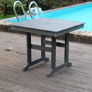 Modern HDPE Patio Dining Table, with Umbrella Hole, Weather Resistant, for Outdoor, Yard, Lawn,Grey,