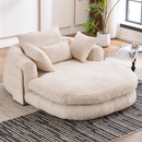 Oversized Chaise Lounge Chair Indoor, Deep Seat Chenille Sleeping Couch, Cloudlike Reading Chair for Living Room, Bedroom, Reading Room