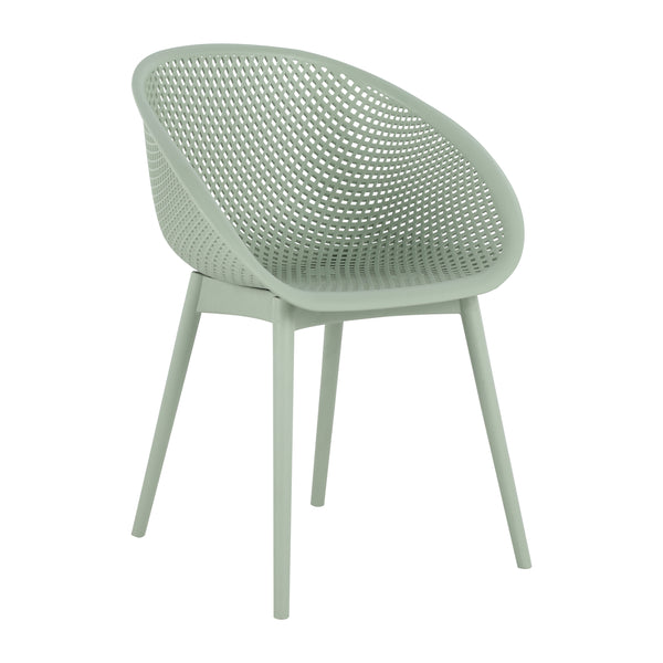 Two-piece durable single chair with mesh hollow-out design, light green, 23.23*23.23*30.91 (in), Polypropylene