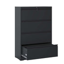 4 Drawer Lateral File Cabinet, Heavy Duty Metal Filing Cabinet in Black, Eco-Friendly Cold-Rolled Steel, 35.4 Inch Wide for Home Office, Holds Letter/Legal/A4 Files