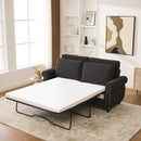 Sleeper Sofa Bed, Pull Out Couch with Mattress, 81.5'' 2 Seater Upholstery Sectional Couches, Modern Linen Convertible Sofa, Living Room Furniture for Small Spaces, Apartment, Studio,Dark Gray