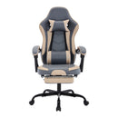 Gaming Chair, Ergonomic Computer Chair with Footrest and Massage Lumbar Support, Height Adjustable Swivel Video Game Chair for Adults, 300lb Max, Blue Beige