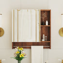 Bathroom Mirror Cabinet Wall Mounted,Medicine Cabinet,Over The Toilet Storage Cabinet with Shelves and Towel Rack