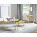 Lymon Gold 3-piece Round Coffee and End Table Set