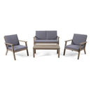 Avacyn Outdoor Acacia Wood 4 Seater Chat Set with Cushions