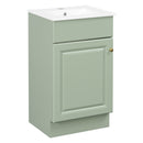 Light Green 18' Bathroom Vanity with Ceramic Sink, MDF Cabinet with Door Shelf and Adjustable Interior, Freestanding Design