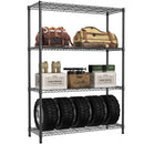 1400 LBS Garage Black Shelving Wide Storage Shelves 4 Tier Adjustable Heavy Duty Metal Wire Rack Standing Shelf Unit for Kitchen Office College Dorm Garage Warehouse 15.8' x 45.8'x 59.4'