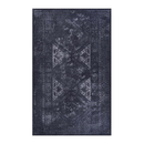 MAVAL Black Washable Rug 9x12 Area Rug (Black+Gray, 9'x12')