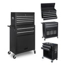 Tool Chest, 8-Drawer Rolling Tool Storage Cabinet with 2 in 1 Detachable Top Tool Box, Liner, Lockable Wheels, Side Hooks, Locking Mechanism, Metal Tool Cart for Garage