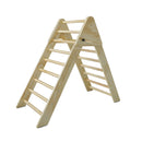 Fionafurn Wooden Foldable Climbing Triangle Ladder, Montessori Play Gym for Toddlers and Kids 1-7 y.o. (Natural Wood)
