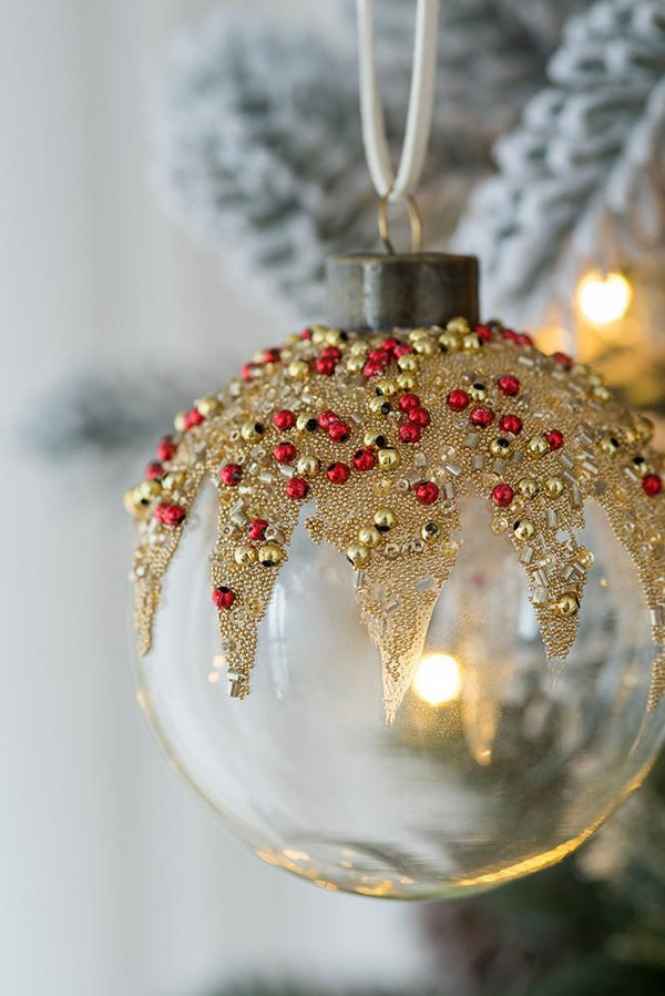 D3' Christmas Ball Ornaments, Glass Decorative Hanging Ball Christmas Tree Ornaments for Holiday Party Decorations, Set of 12