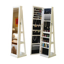 Full Length Mirror 360° Swivel Jewelry Cabinet With Led Light