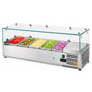 COOLCHEF 47' Refrigerated Condiment Prep Station, Countertop Topping Cooler, Includes 5 x 1/4 GN Pans, 35-50°F R290
