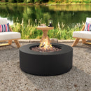 U_STYLE MGO Outdoor Propane Fire Pit - 38.2' Round with Faux Stone Finish, Outside Fire Pit Table with 50000 BTU, Steel Burner, Lava Rocks, Waterproof Cover,Suitable for Patio,Backyard,Poolside