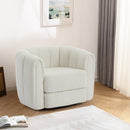 Swivel Accent Barrel Chair, Modern Round Armchairs with Upholstered, Comfy Swivel Accent Chair for Living Room