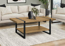 Coffee Table, Accent, Cocktail, Rectangular, Living Room, 48'l, Mango Wood-look, Black Metal, Contemporary, Modern