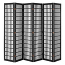 Room Divider, 6 Panel Japanese Room Divider, Folding Privacy Screen Indoor, Portable Partition Dividers and Decoration Screens, for Room Separation, Home, Office, Restaurant & Bedroom (Black)
