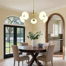 Sputnik Chandelier, 5-Light Ceiling Light Fixture with Frosted Glass Shade, LED Ceiling Light for Kitchen Island, Hallway, Entryway, Passway, Dining Room, Bedroom, Living Room
