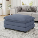 35.4' Ottoman Dual-layer Ottoman for Living Room, Bedroom, Blue