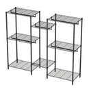 Heavy Duty Garment Rack With 8 Adjustable Wire Shelves and 5 Clothes Rails, Freestanding Closet Organizer, Black Metal