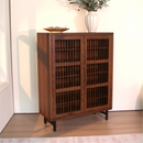 Shoe Cabinet with Shutter Doors, 6-Tier Entryway Shoe Cabinet with Adjustable Shelves, Wooden Modern Rack Organizer for Entryway, Hallway, Closet, Living Room, Walnut