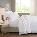 4 Pieces Queen Cooling Cotton Blend Sheet Set,White