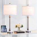 20.5' Modern Ceramic Table Lamp for Living Room, Black Bedside Lamp with White Pleated Shade, Large Globe Bedroom Lamp for Nightstand