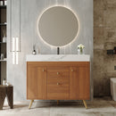 36' Modern Freestanding Bathroom Vanity with Sintered Stone Top, Ceramic Sink & Smart Storage