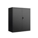 Black Steel Storage Locker with Adjustable Shelves and Door Locks, Ideal for Home, Office, School, or Garage Use