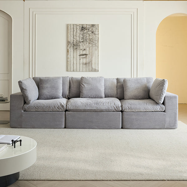 Modular Sectional Sofa, Compressed Sectional Sofa Modern Minimalist Style Final Couch, Sleeper Sofa for Living Room, Comfy Compressed Sofa Couch Space-Efficient Design,  Light Gray