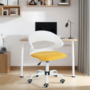 Modern Rolling Desk Chair with Adjustable Height and Soft Fabric Seat, Peppery/Yellow