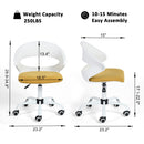 Modern Rolling Desk Chair with Adjustable Height and Soft Fabric Seat, Peppery/Yellow