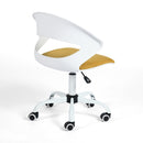Modern Rolling Desk Chair with Adjustable Height and Soft Fabric Seat, Peppery/Yellow