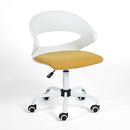 Modern Rolling Desk Chair with Adjustable Height and Soft Fabric Seat, Peppery/Yellow