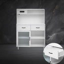 Fancy Design Versatile Sideboard, Can Be Used in Dining Room, Kitchen. White Solid Wood Frame