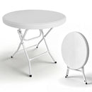 31.5' Round Folding Table, Cocktail Table, Bistro Table, Easy to Set Up for Outdoor Party, Wedding Event, Cafes, Backyard White