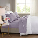 4 Pieces Cal King Cooling Cotton Blend Sheet Set,Purple