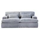 Double Chaise Lounge Chair Indoor,Oversized Upholstered Sleeper Cloud Couch,Deep Seat Luxury Sofa Bed,Sectional Sofa Chaise Love-seat,Corduroy Reading Chair for Living Room,No Assembly Required,Grey
