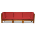 OANA Contemporary 3-Piece Sofa Set Red Acacia Wood with Water Resistant Fabric Cushions